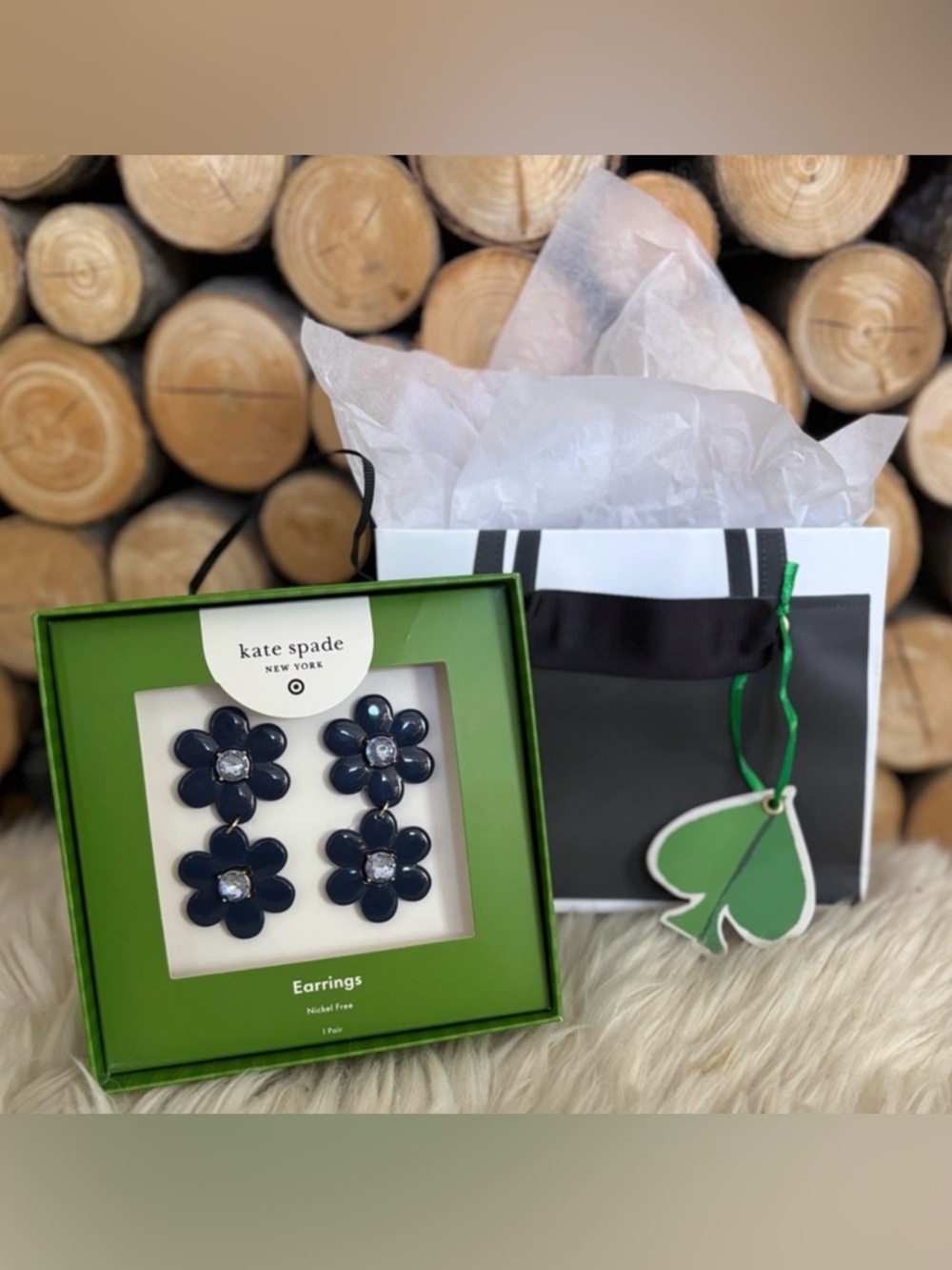 KATE SPADE Floral Linear Earrings Blue LIMITED EDITION